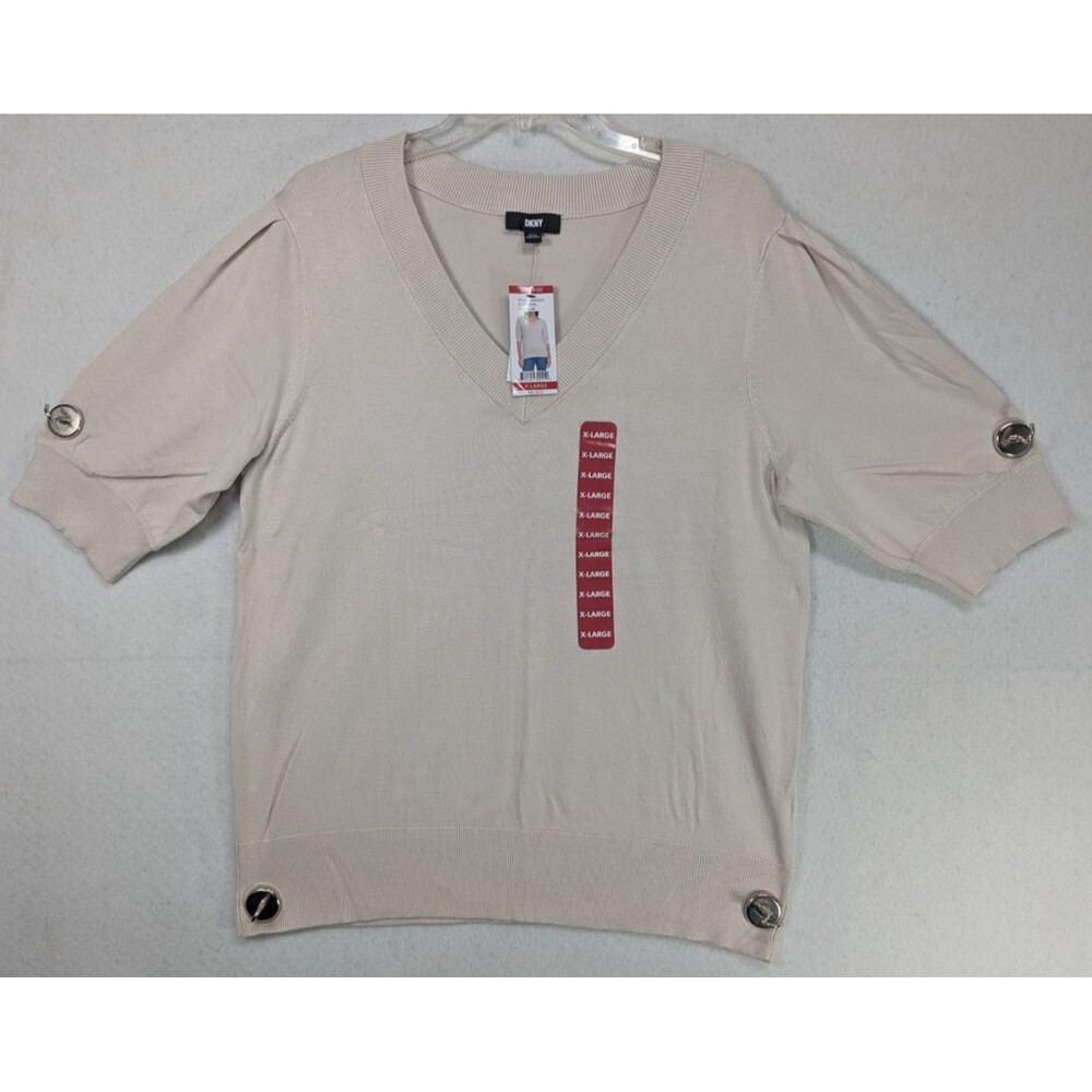 DKNY - Women's - Cream - SS Sweater - Size XL